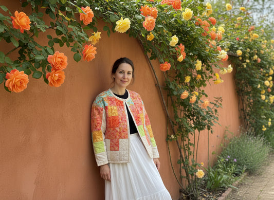 Cotton jacket hand-made quilted