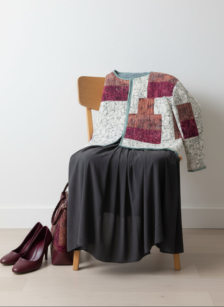 Cotton jacket hand-made quilted